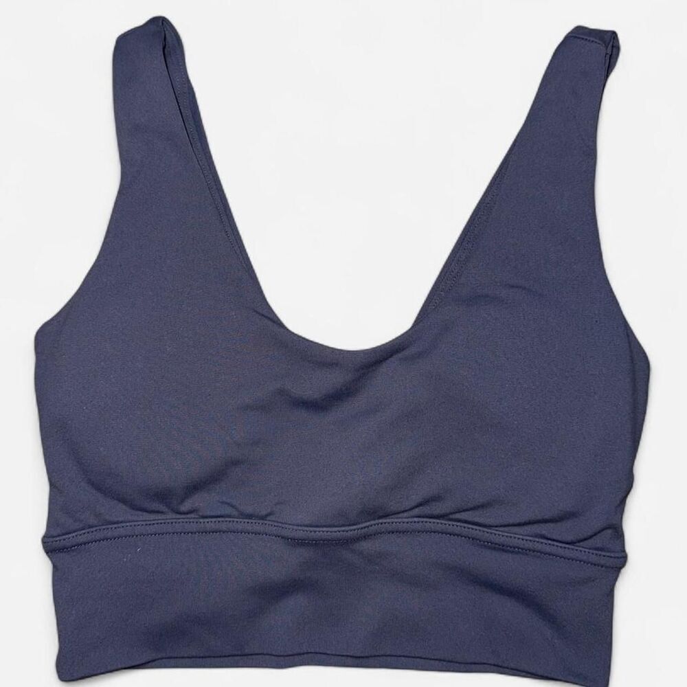 Navy Blue Sports Bra with Thick Band and V back; SIZE SMALL